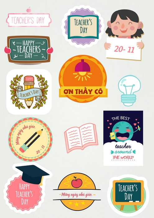 Sticker Teacher's day mẫu 2